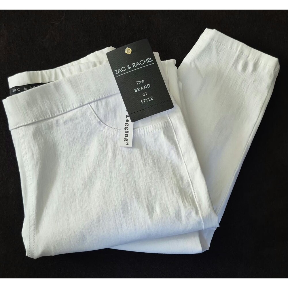 Zac & Rachel Womens Pull On Skinny Pants Size 6 Optic White Stretch NWT